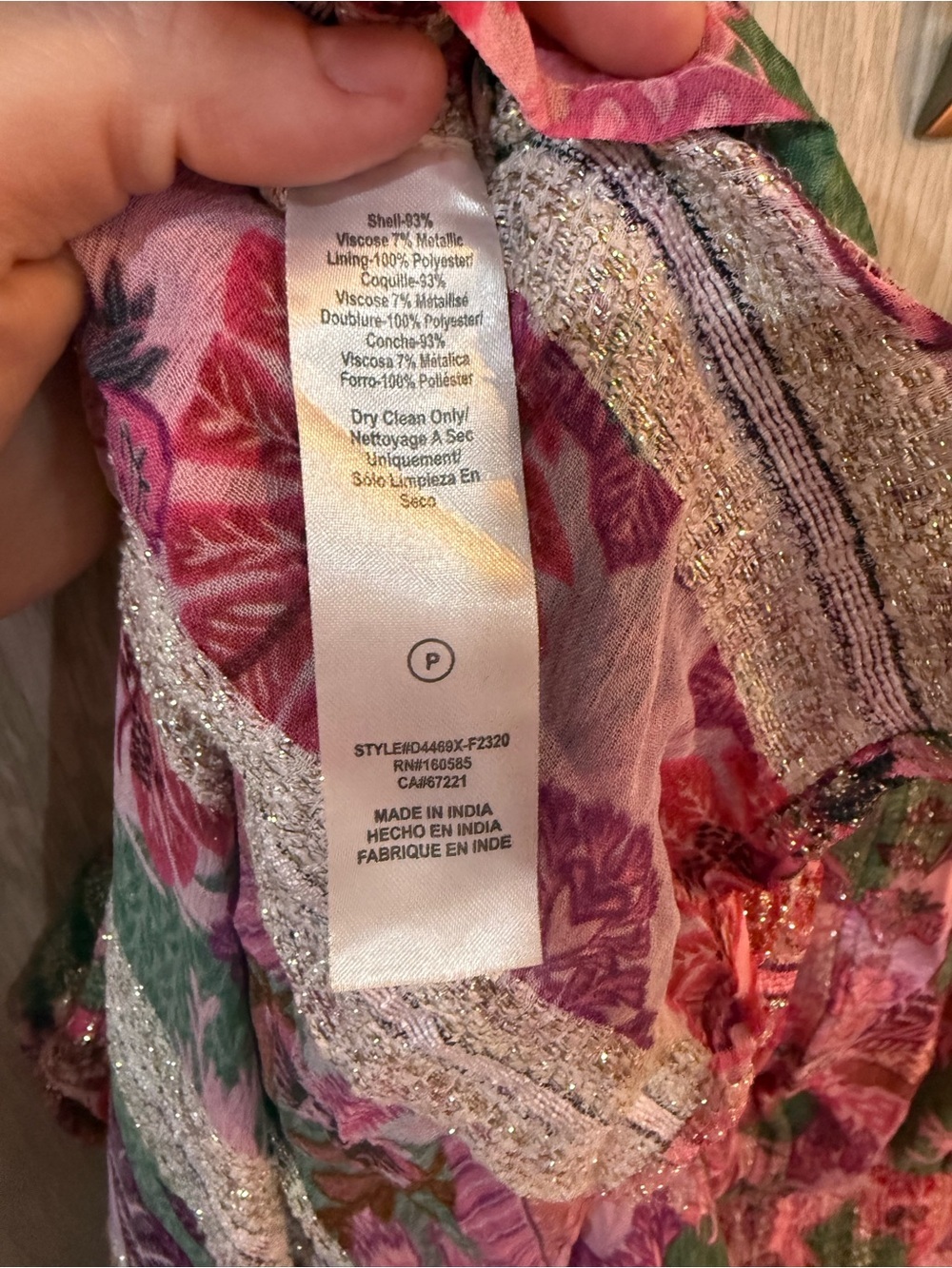 Ciebon Pink Tropical Print Metallic Flutter Cap Sleeve Maxi Dress 1X - Picture 8 of 11
